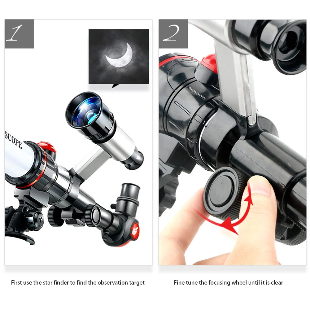 High Magnification Professional Astronomical Telescope Kids Experiment Monocular Stargazing Binoculars Teaching Aids