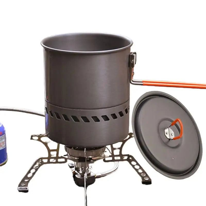 1.5L Outdoor Pot Camping Traveling Hiking Heat Collection Pot Campfire Cooking Tableware Camping Stove Portable Backpacking Pot