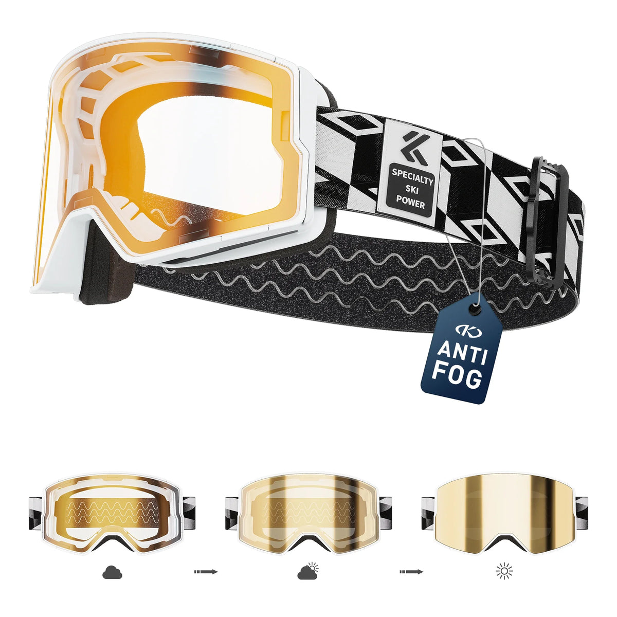 Photochromic Snow Goggles Snowboard Anti-Fog Mask